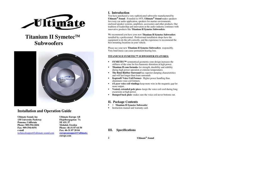 Ultimate Sound Titanium II Symetec Operating instructions