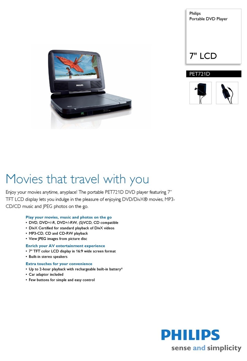 Philips PET721D Specifications