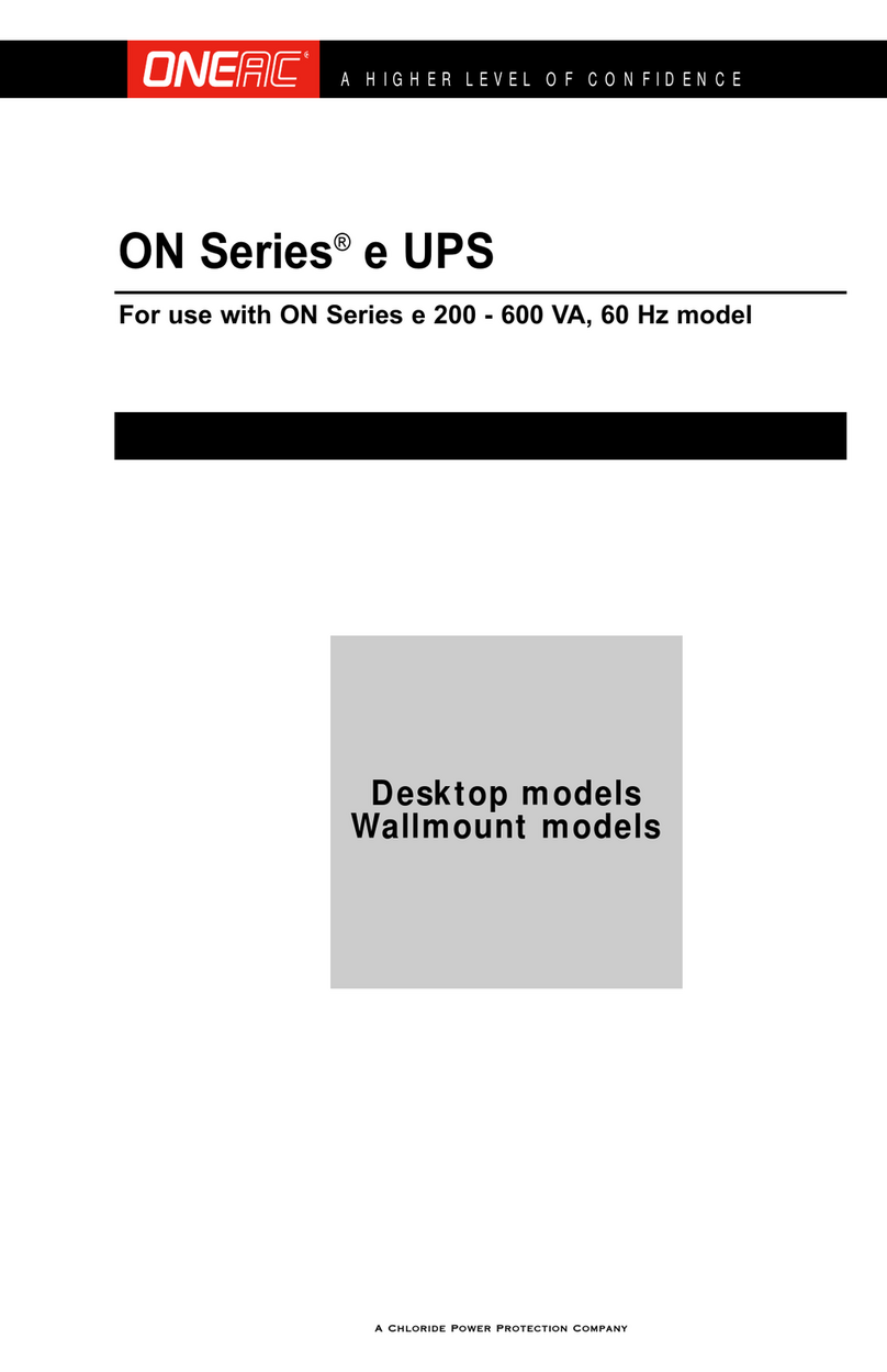 ONEAC ON Series Operator's manual
