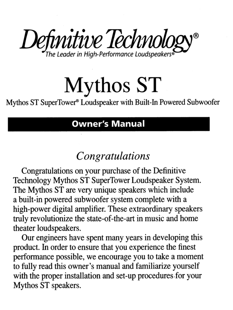 Definitive Technology Mythos ST User manual
