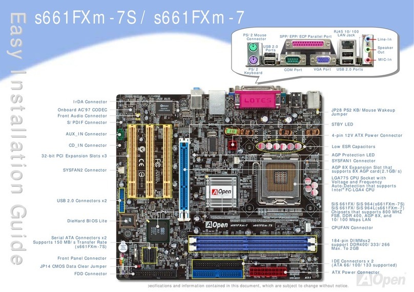 AOpen s661FXm-7S Easy installation guide