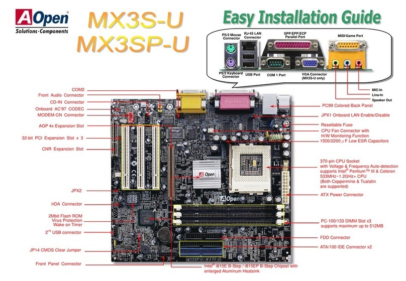 AOpen MX3S-U Easy installation guide