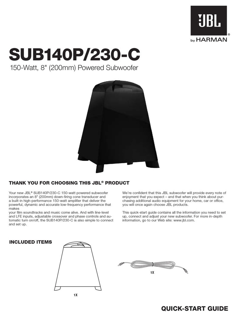 JBL SUB140P/230 Quick setup guide