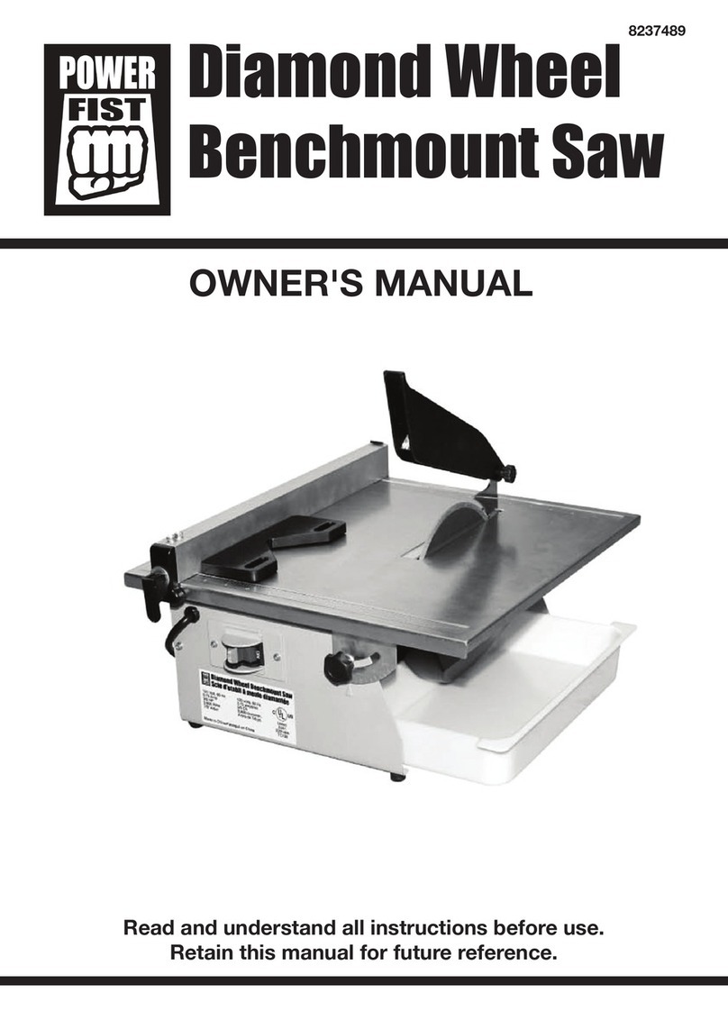Power first Diamond Wheel Benchmount Saw User manual