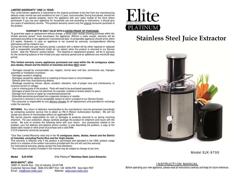 Elite EJX-9700 User manual Elite EJX-9700 User manual