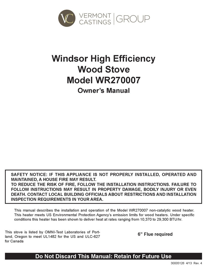 Vermont Castings Windsor WR270007 owner's manual