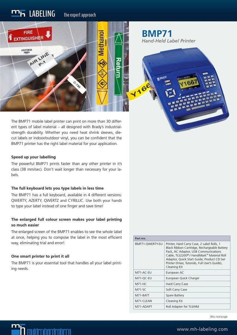Brady BMP71 User manual