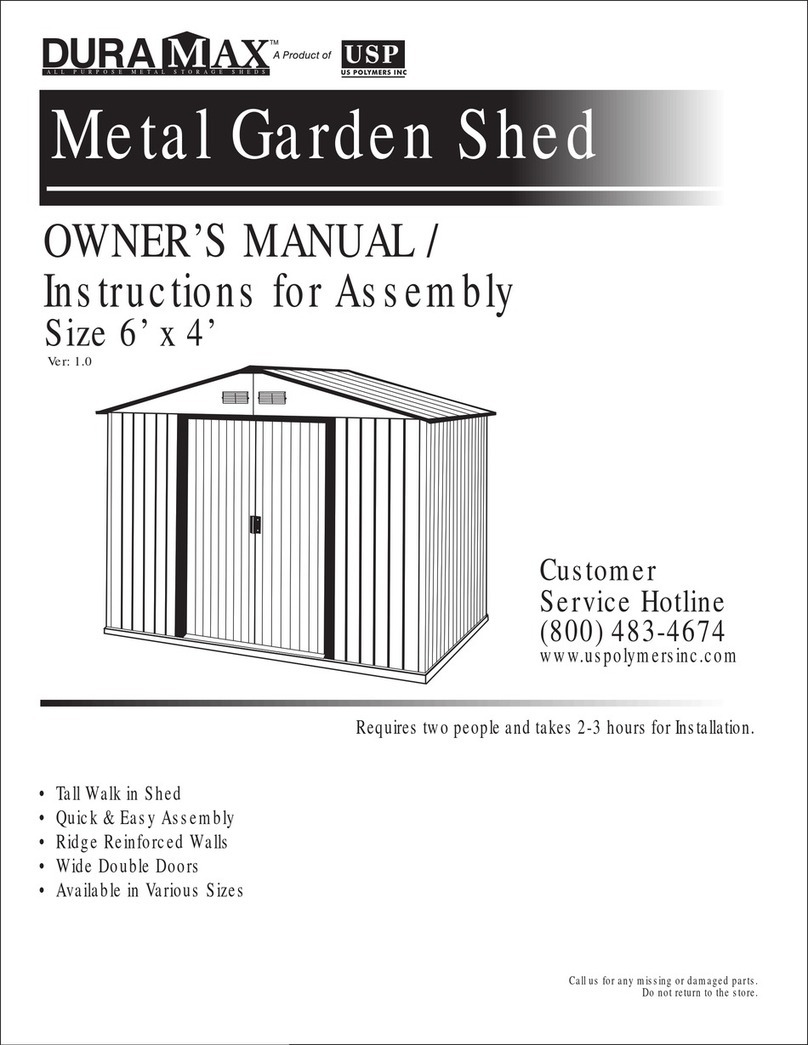 Dura-Max Metal Garden Shed Owners manual and assembly