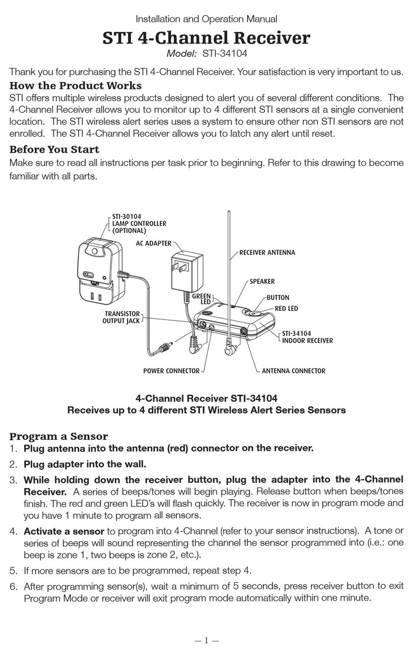 STI STI-34104 Installation and operation manual