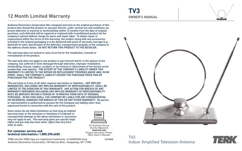 TERK Technologies TV3 owner's manual