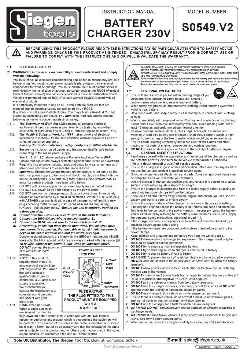 Siegen tools S0549.V2 instruction manual
