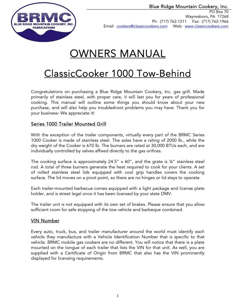 Blue Ridge Mountain Cookery ClassicCooker 1000 owner's manual