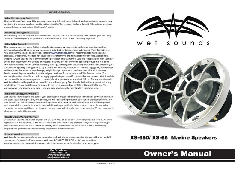 Wet Sounds XS-650 owner's manual