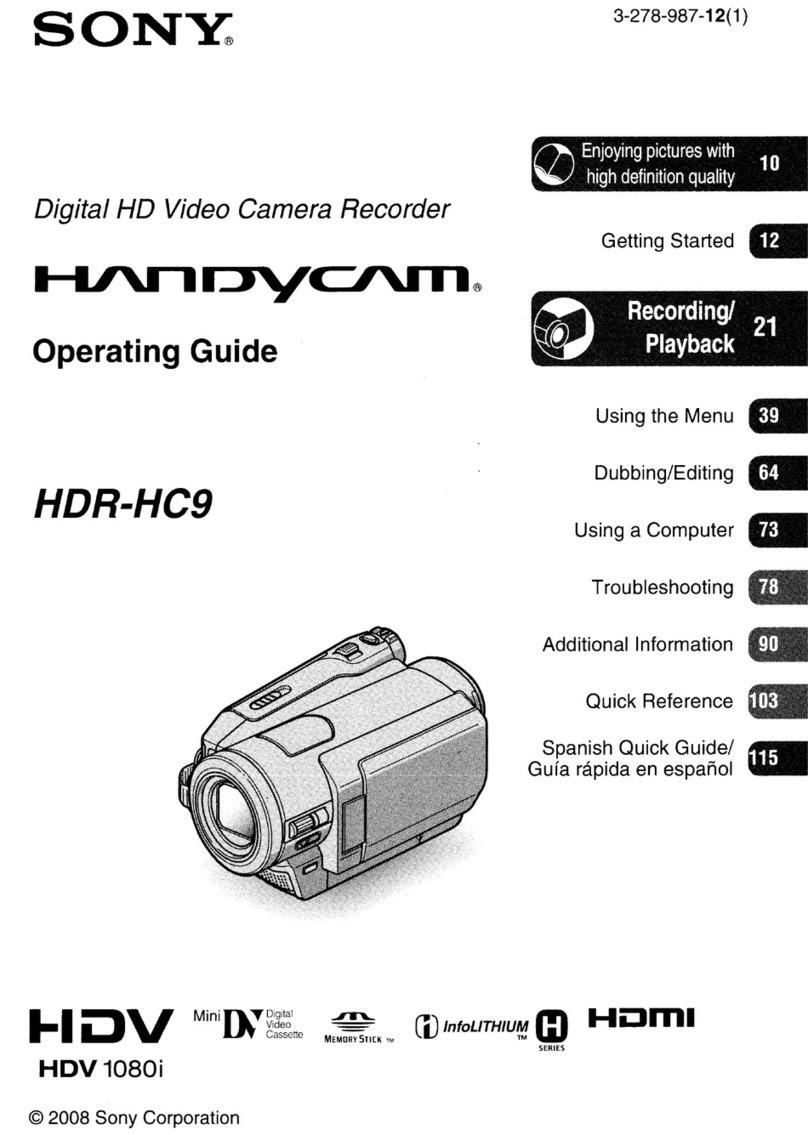 Sony Handycam HDR-HC9 User manual Sony Handycam HDR-HC9 User manual
