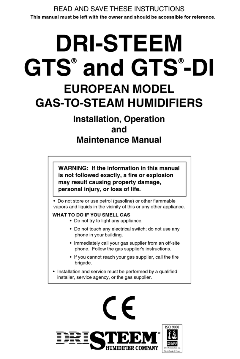 DriSteem GTS User manual