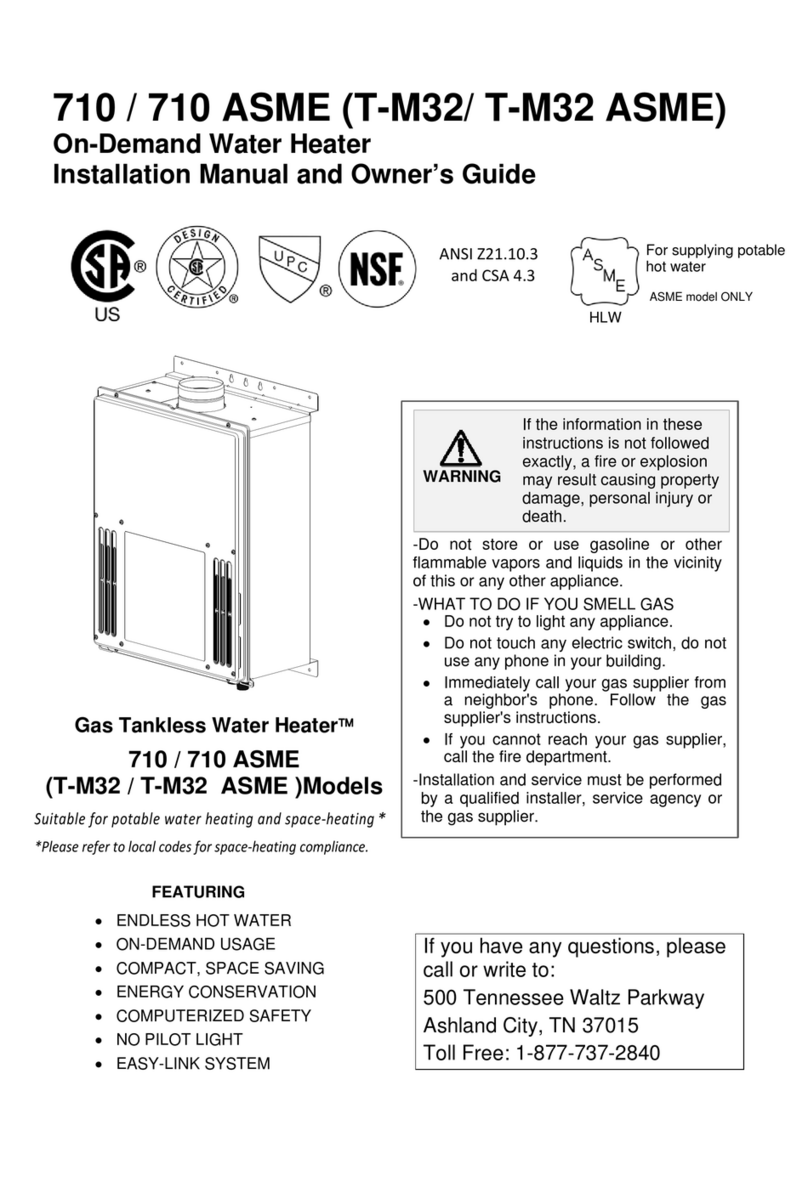 Takagi 710 ASME User manual Takagi 710 ASME User manual