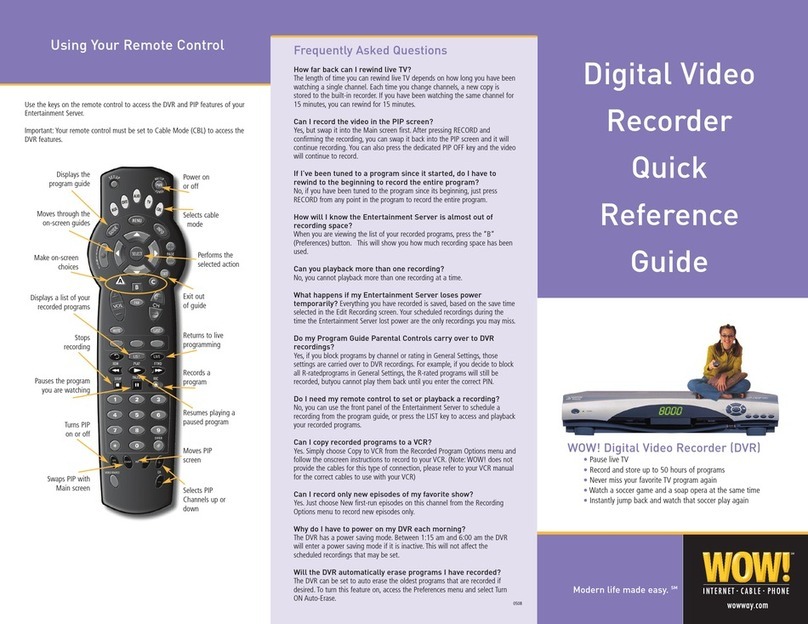 Wow Digital Video Recorder Quick reference guide