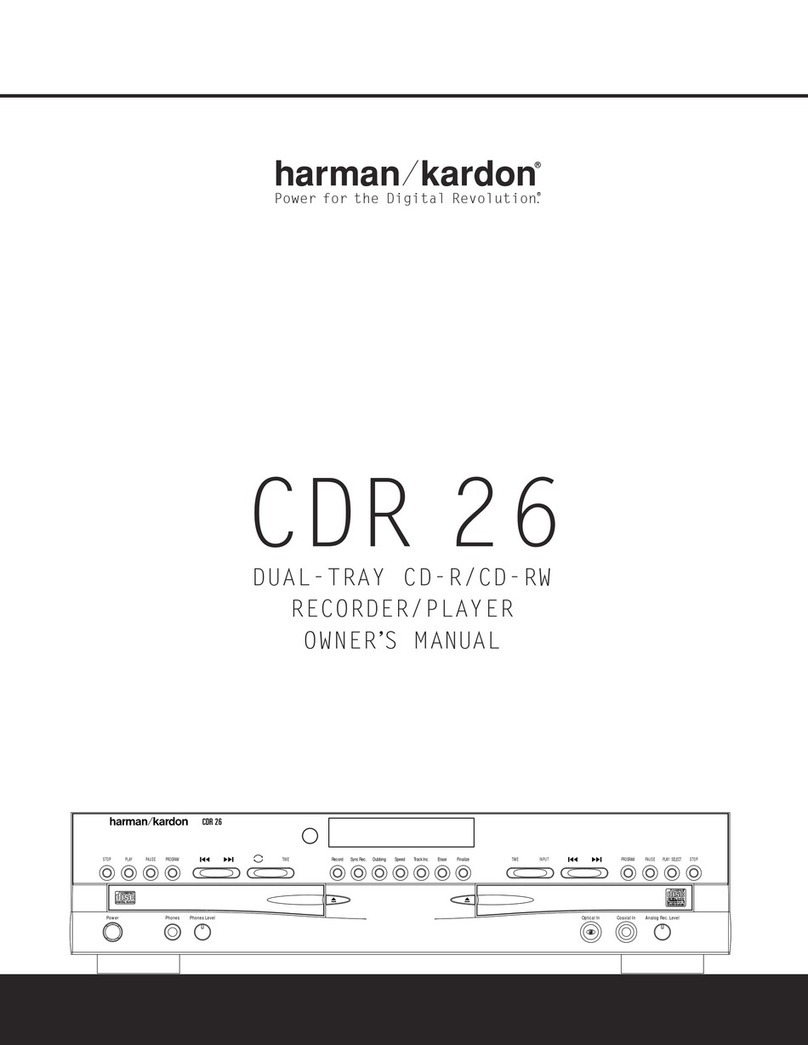 Harman Kardon CDR 26 owner's manual