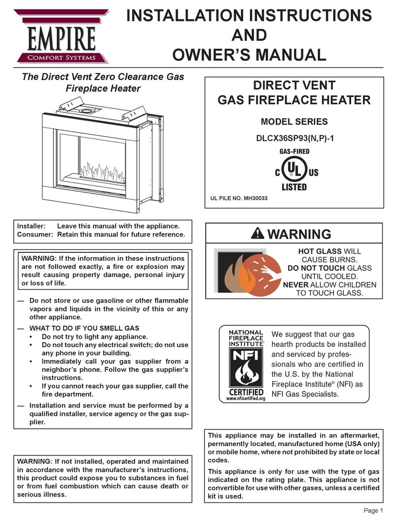 Empire Comfort Systems DLCX36SP93N-1 Quick start guide Empire Comfort Systems DLCX36SP93N-1 Quick start guide
