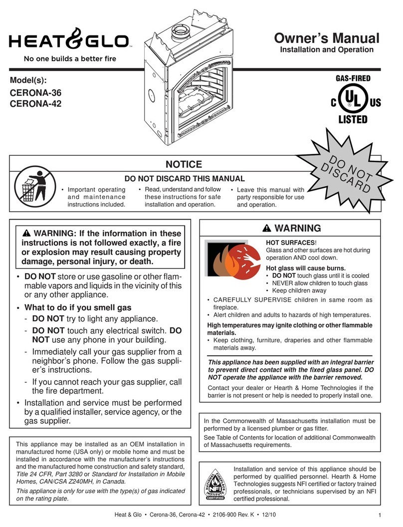 Heat & Glo CERONA-36 User manual Heat & Glo CERONA-36 User manual