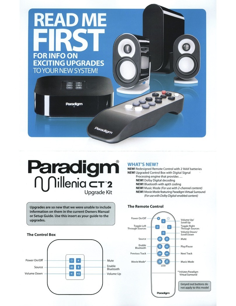 Paradigm MIllenia CT 2 User manual