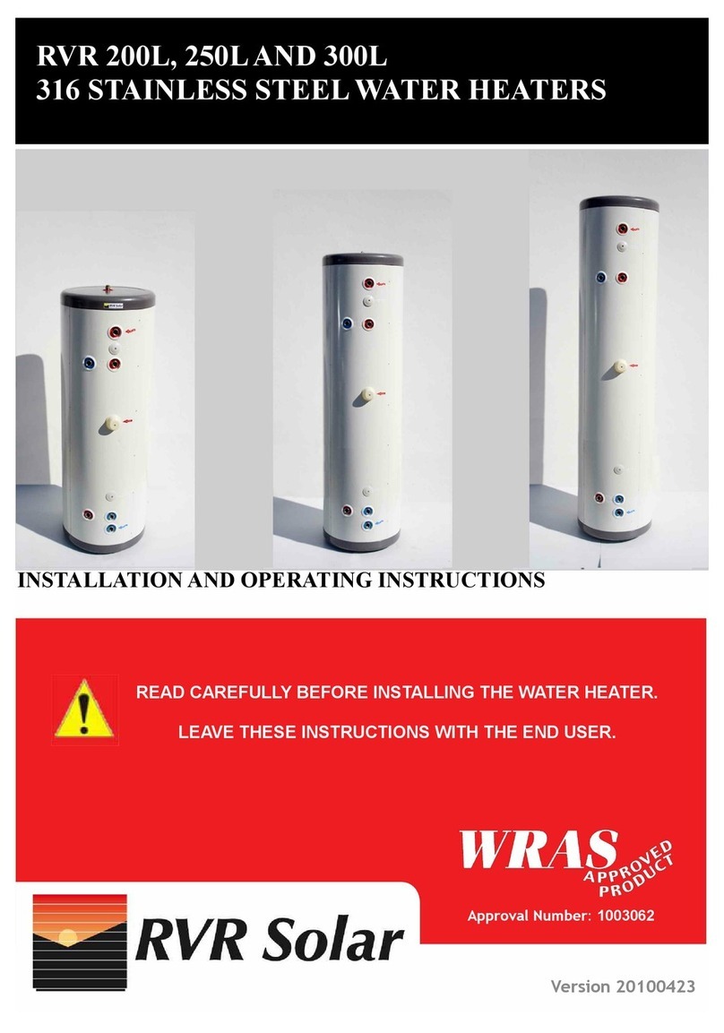 RVR Solar RVR 300L Installation and operating instructions RVR Solar RVR 300L Installation and operating instructions