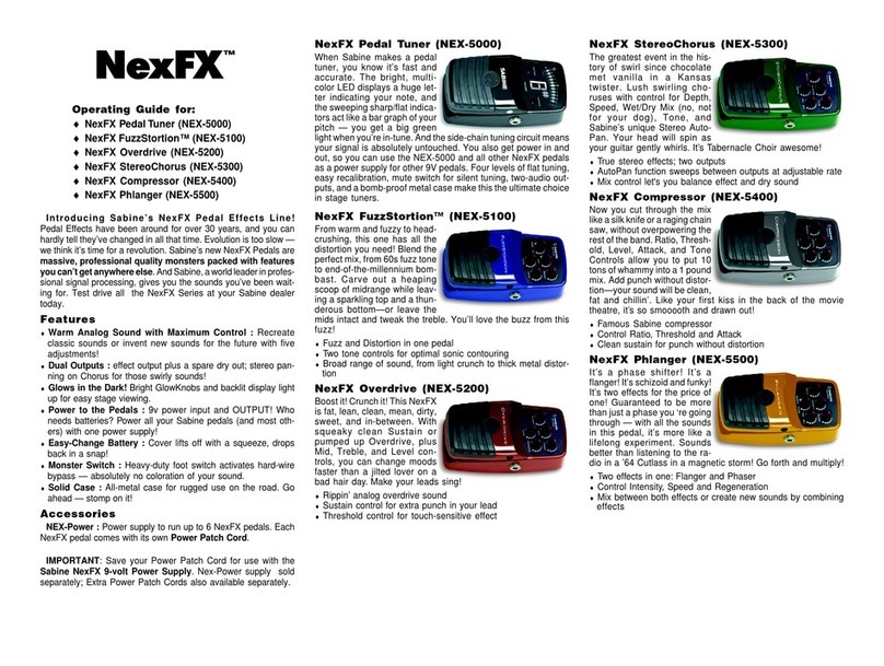 SABINE NEX-5000 User manual