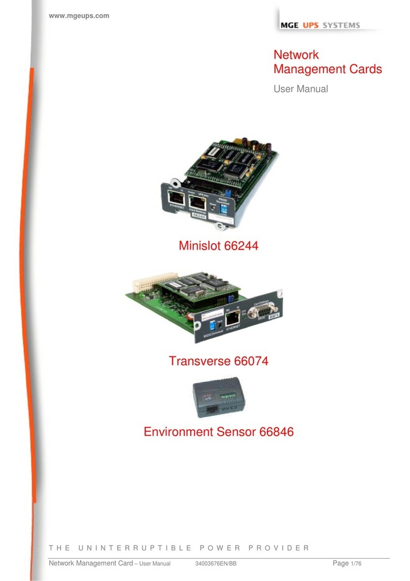 MGE UPS Systems minislot 66244 user manual