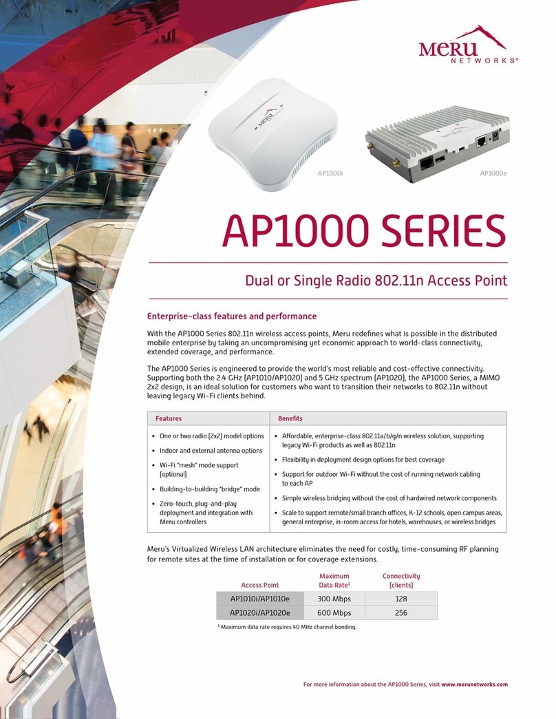 Meru Networks AP1000 SERIES User manual Meru Networks AP1000 SERIES User manual