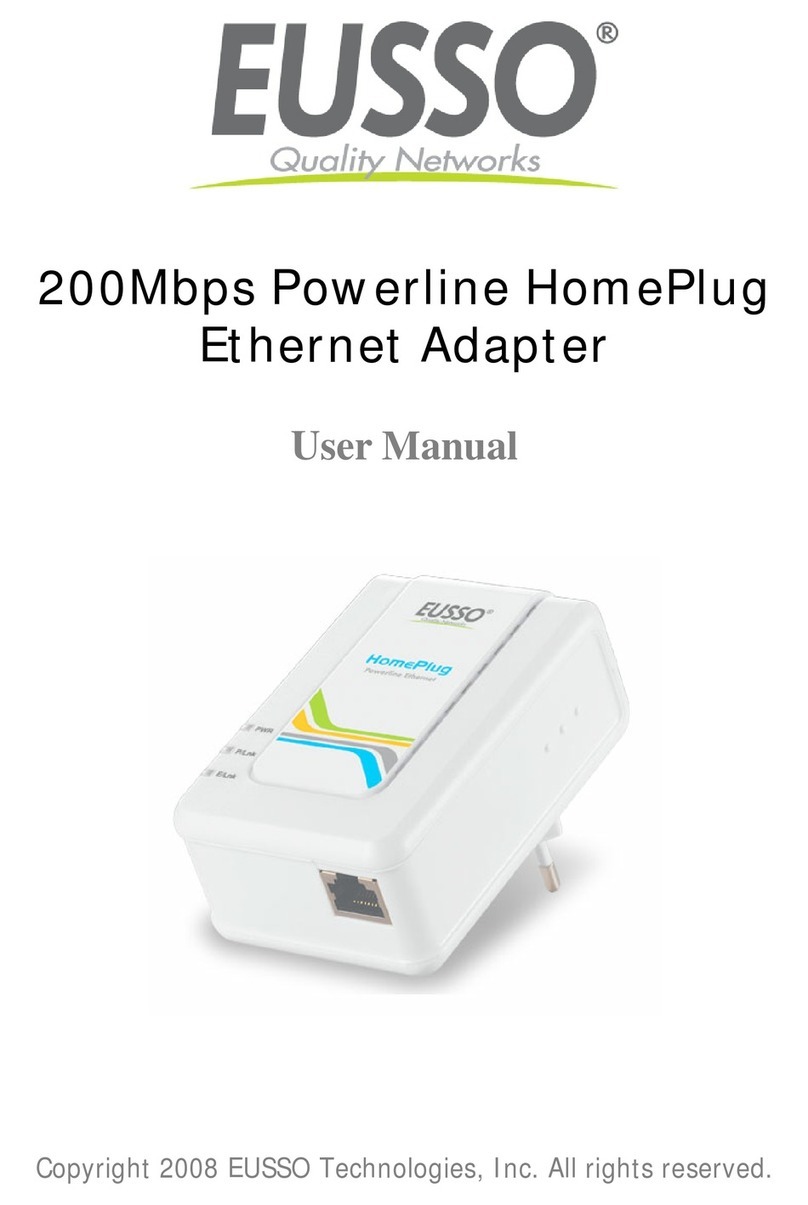 Eusso 200Mbps Powerline HomePlug user manual