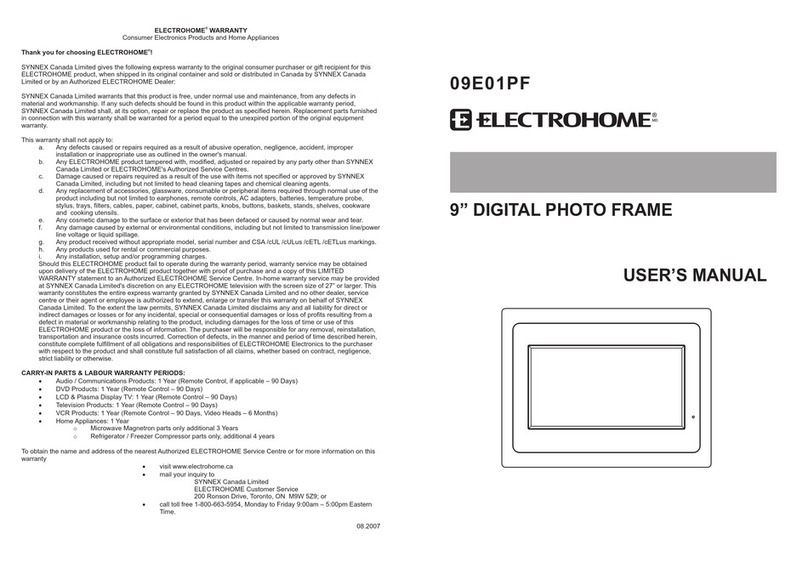 Electrohome 09E01PF User manual