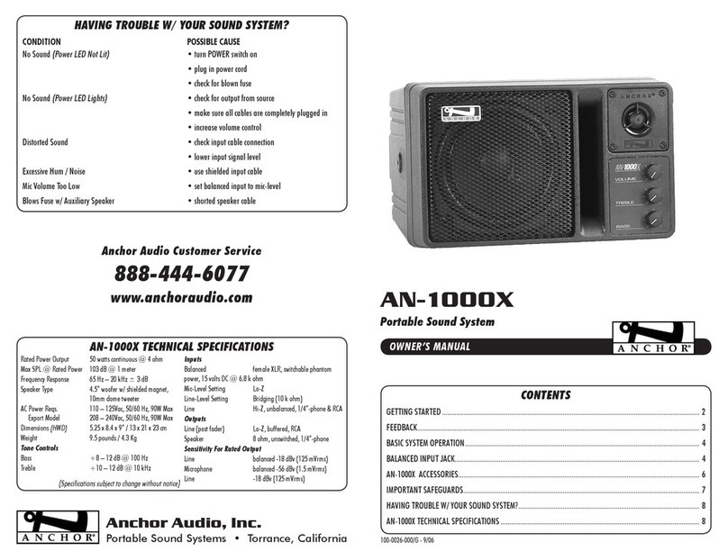 Anchor AN-1000X owner's manual