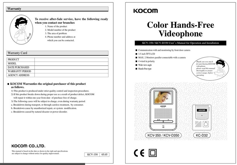 KOCOM KCV-350 User manual KOCOM KCV-350 User manual