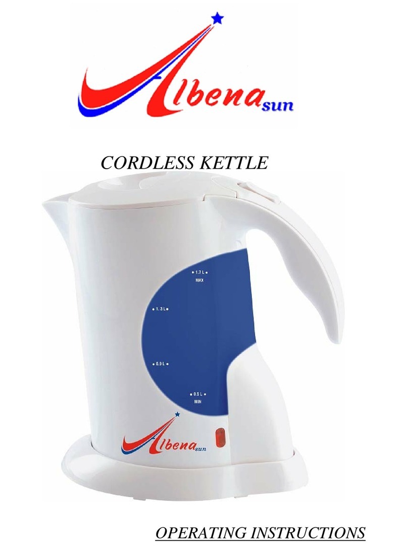 Aibena Sun Cordless kettle operating instructions