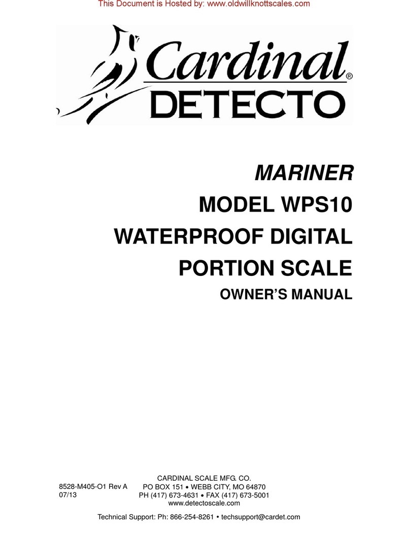 Cardinal Detecto MARINER WPS10 User manual