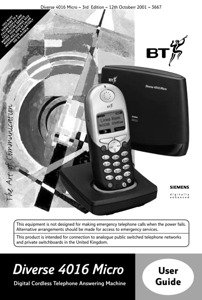BT Diverse 4016 Micro User manual BT Diverse 4016 Micro User manual