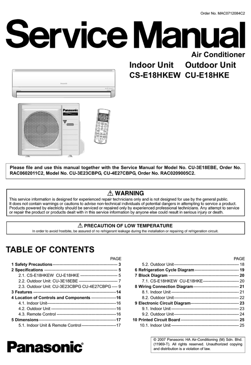 Panasonic CS-E18HKEW User manual