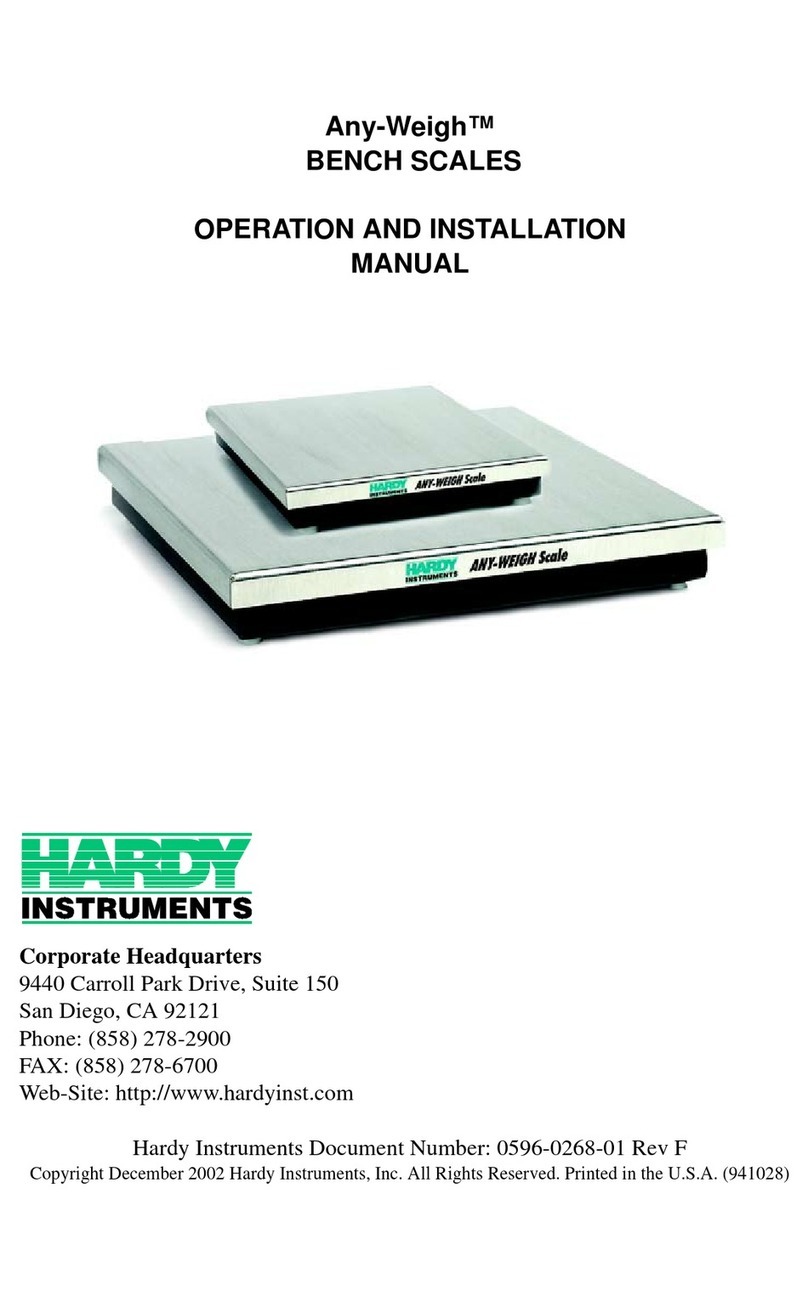 Hardy Instruments Any-Weigh Operation and installation manual