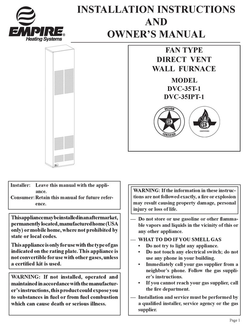Empire Heating Systems DVC-35T-1 Quick start guide