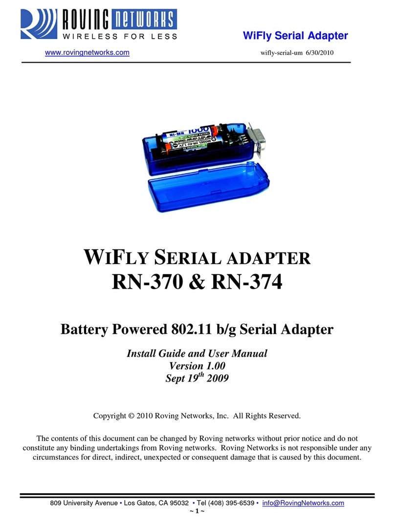 Roving Networks WiFly RN-370 Install guide and user manual Roving Networks WiFly RN-370 Install guide and user manual