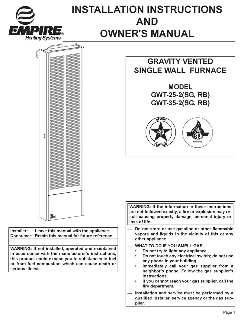 Empire Heating Systems GWT-25-2 SG Installation instructions and owner's manual