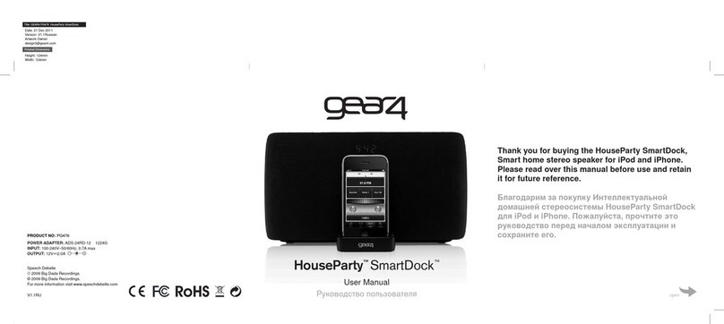 Gear4 HouseParty SmartDock PG476 User manual