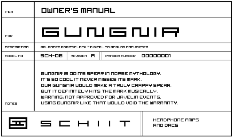 Schiit Gungnir adapticlock SCH-06 User manual
