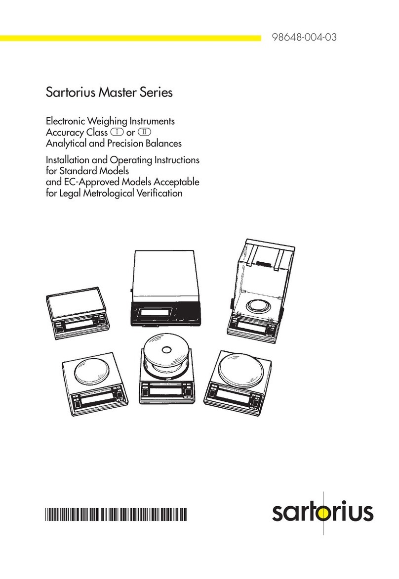 Sartorius Master series User manual