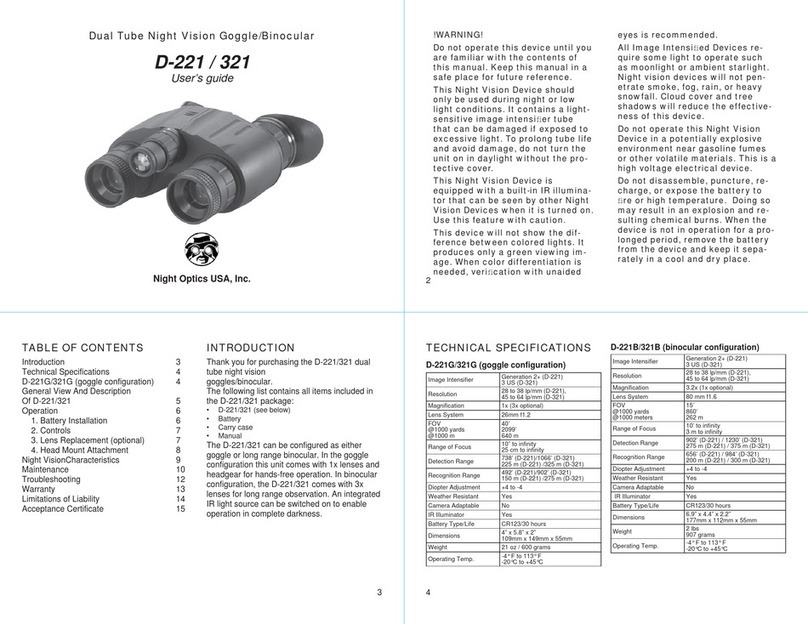 Night Optics D-221 user guide
