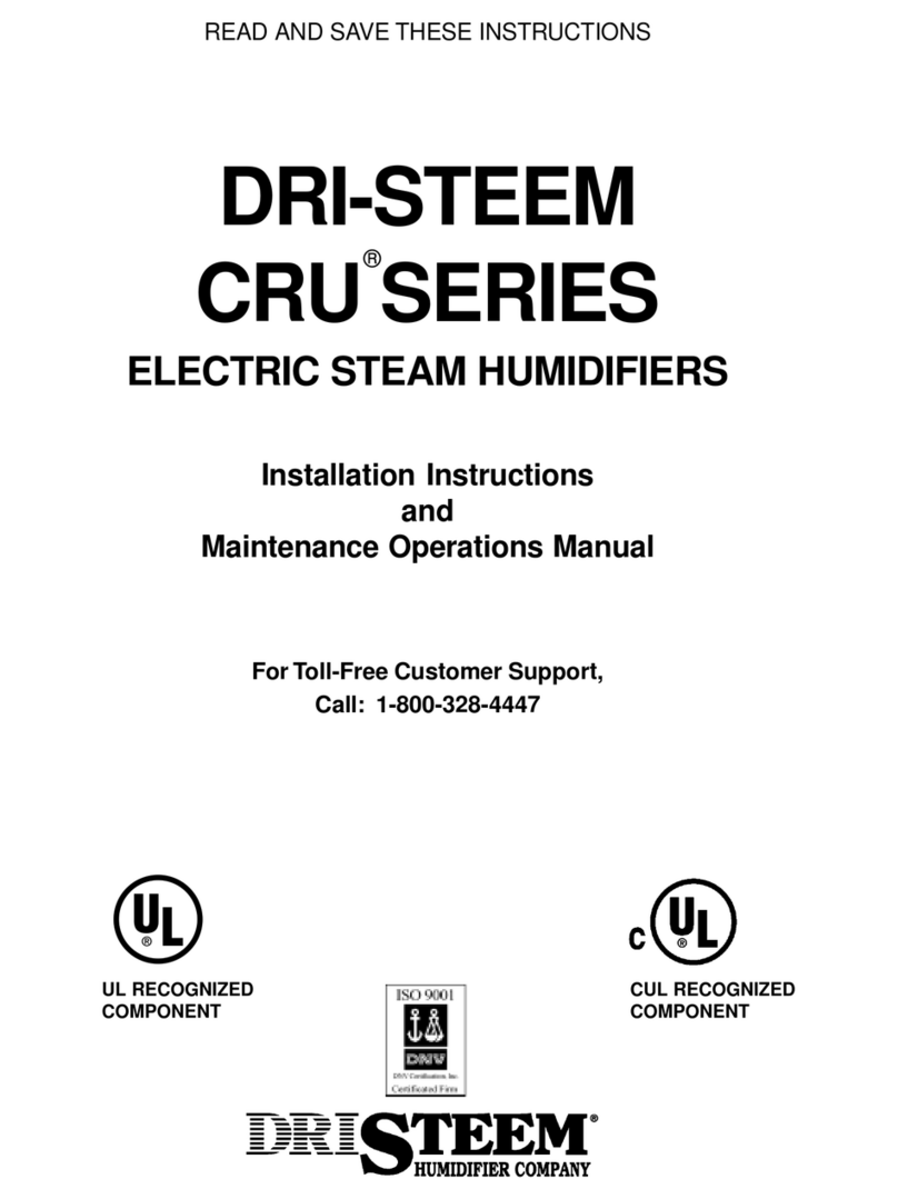 DriSteem CRU SERIES Installation instructions and maintenance operations manual