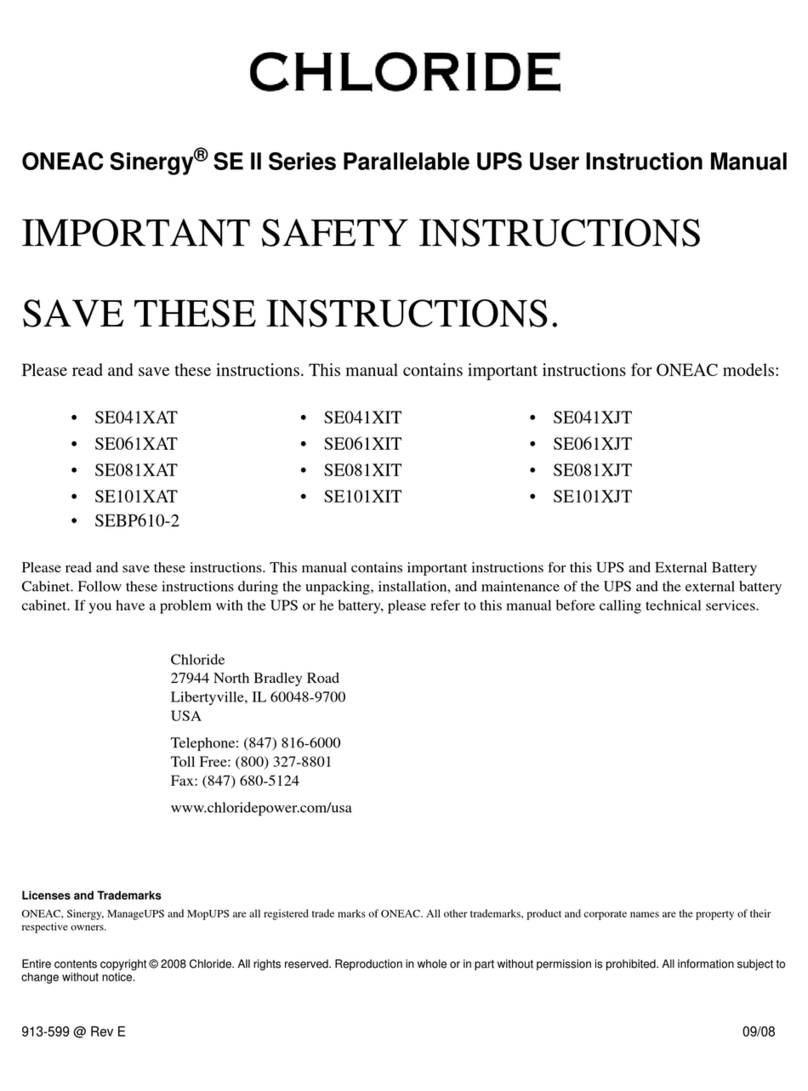 Chloride SE041XAT Operator's manual
