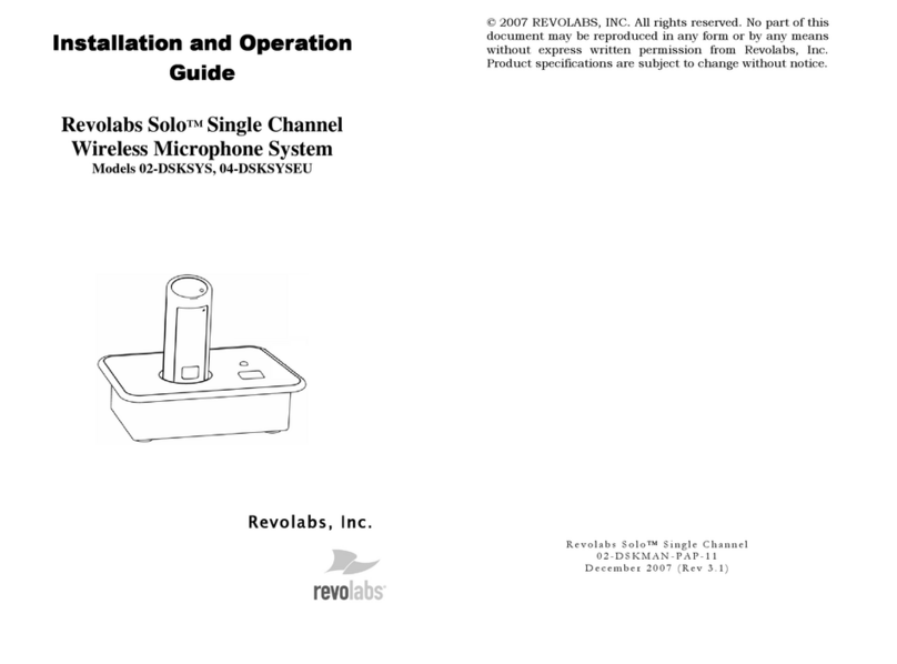 Revolabs REVOLABS SOLO 02-DSKSYS Installation and operation guide