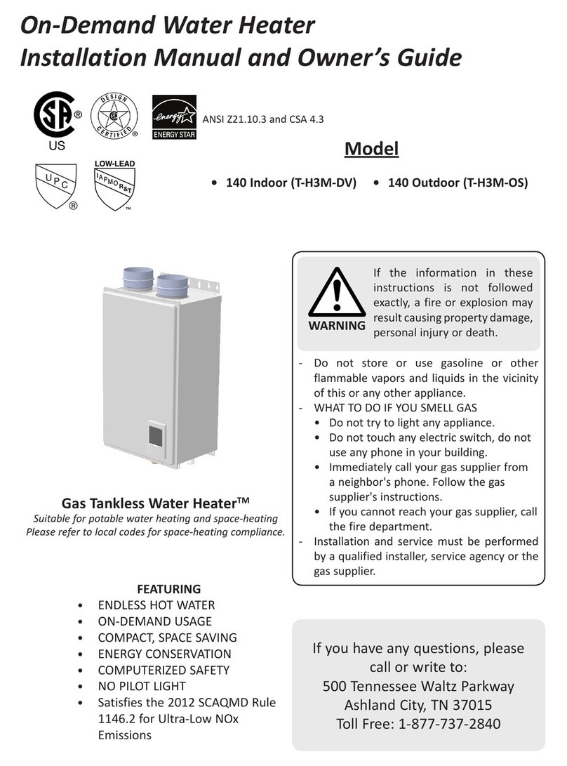 State Water Heaters T-H3M-DV Installation manual and owner's guide