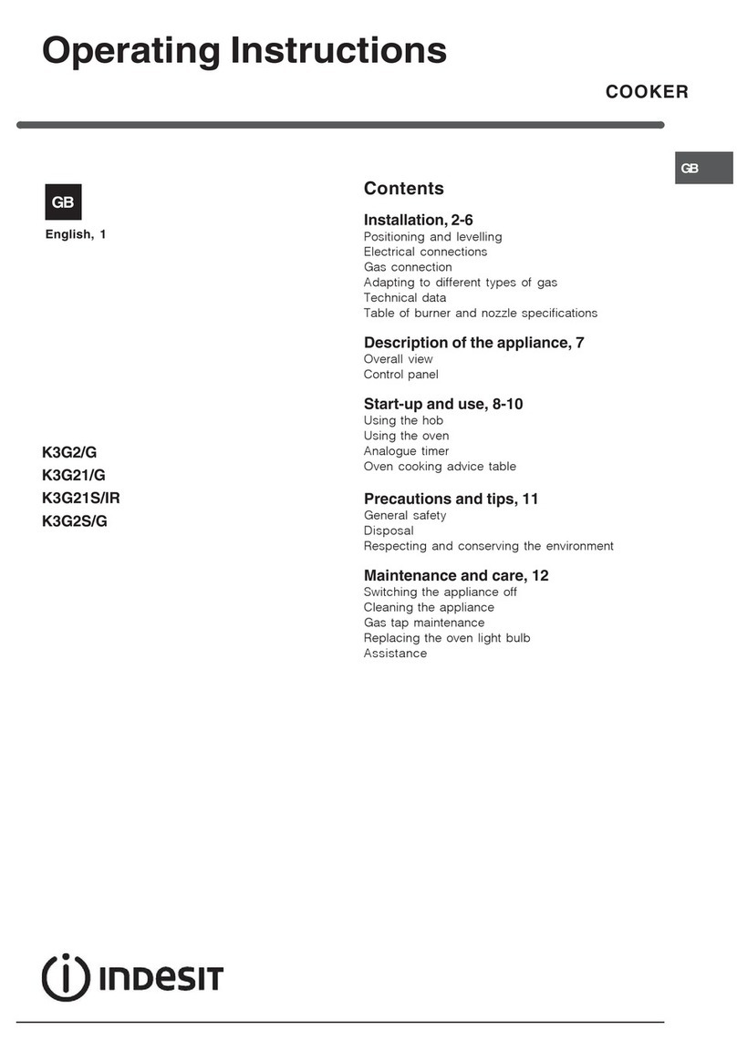 Indesit K 3G2/G operating instructions